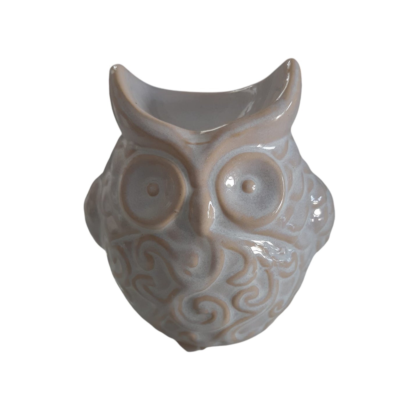Gufo, bruciatore in ceramica Bianco/Grigio/Blu