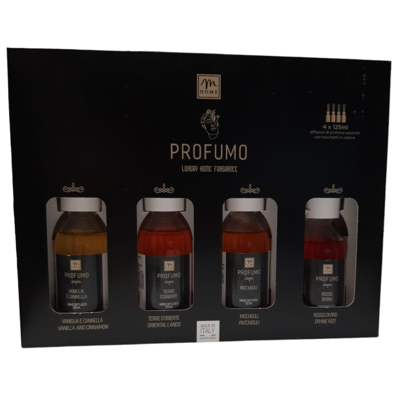 Diffusore con bastoncini 4 fragranze