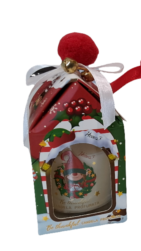 Candela profumata in bicchiere di vetro in confezione regalo