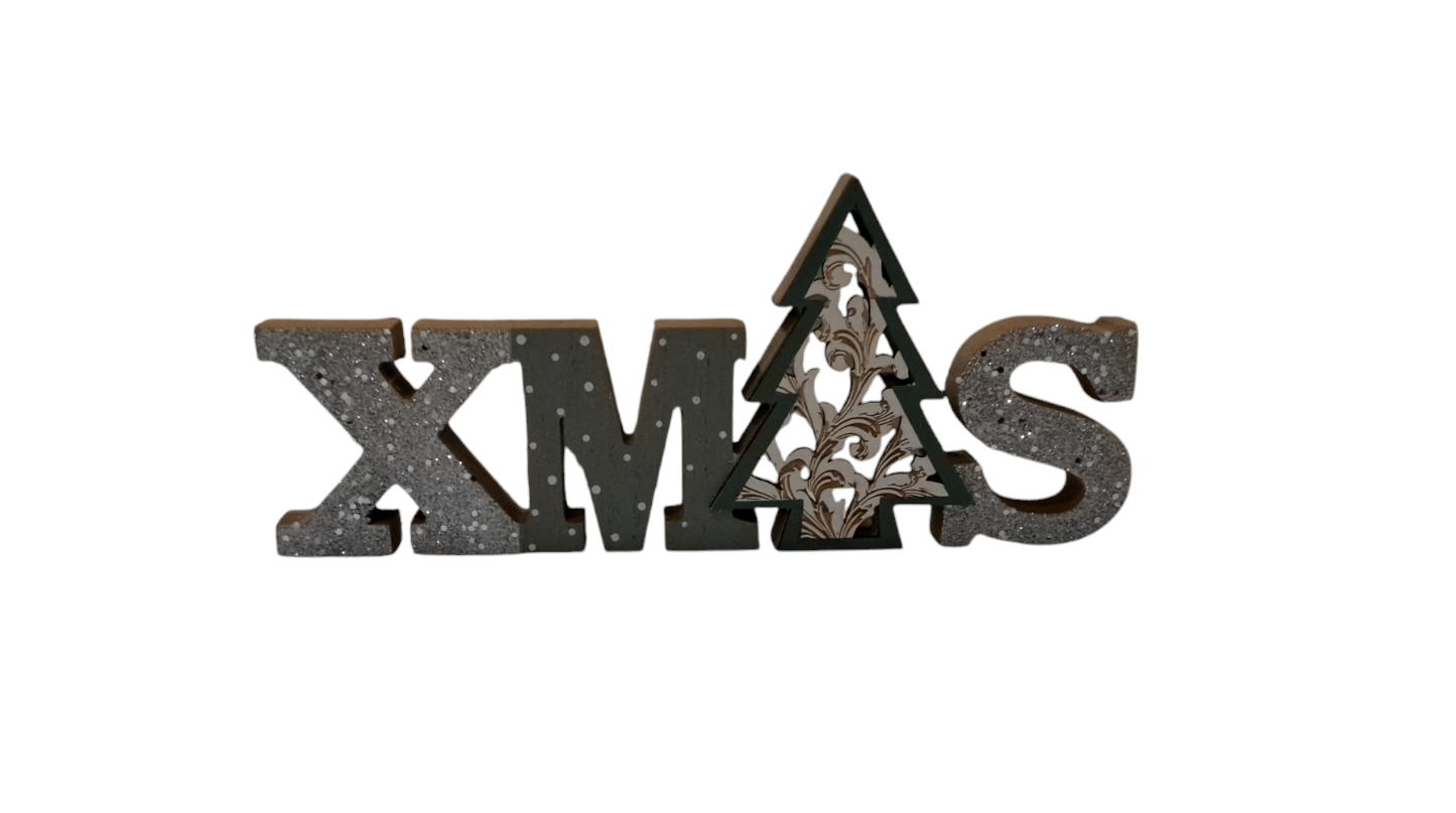 Decorazione in legno XMAS da appoggiare