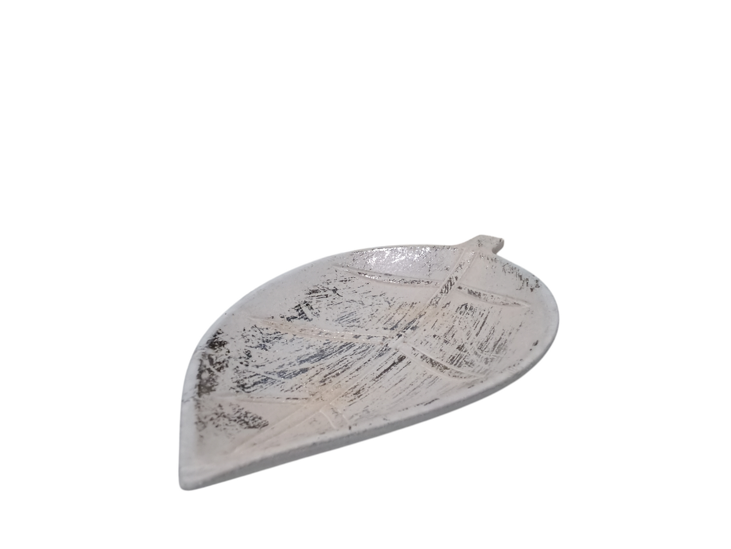 Vassoio decorativo in legno a forma di foglia