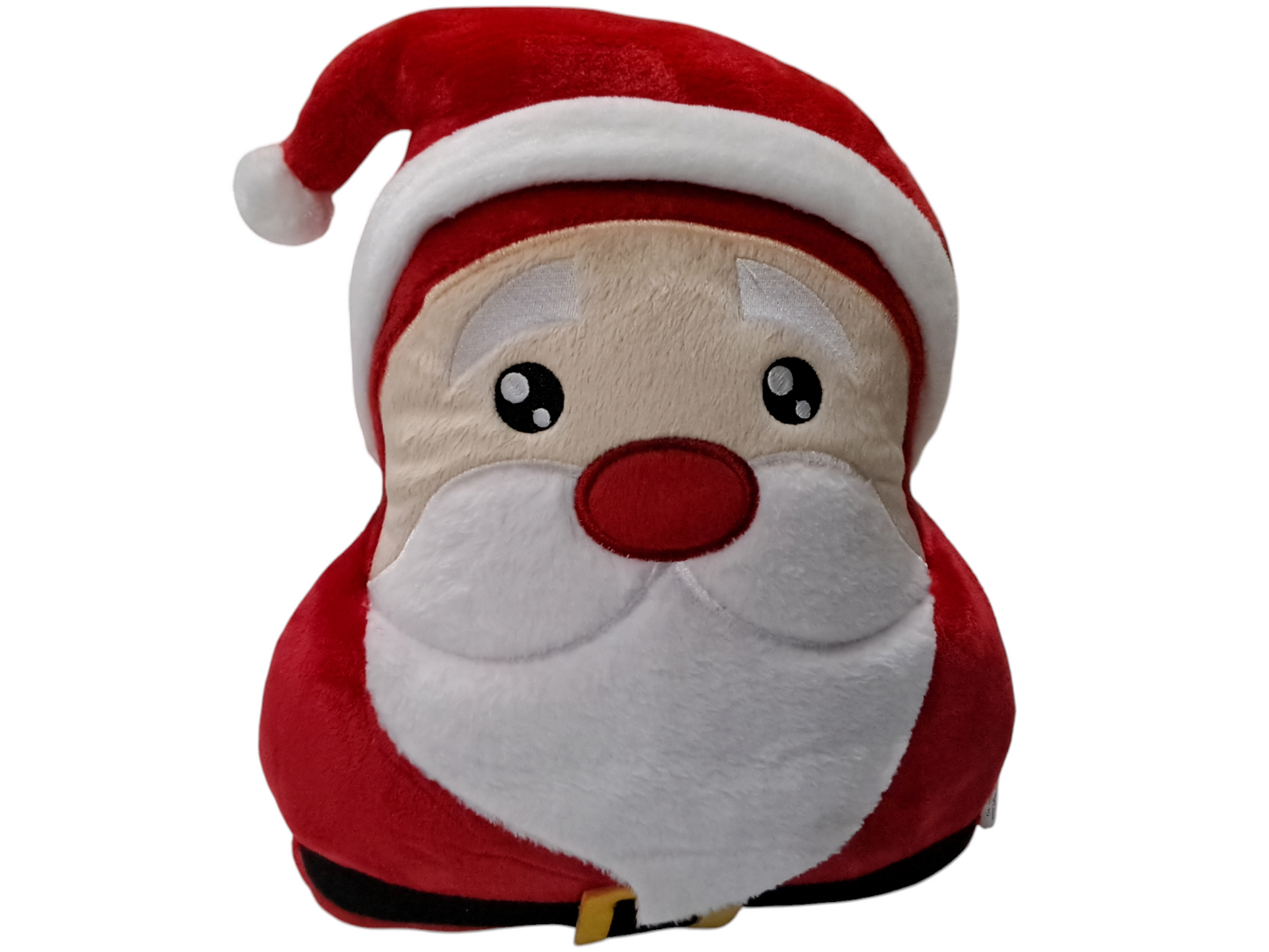 Cuscino Babbo Natale scaldamani con coperta in morbido pile