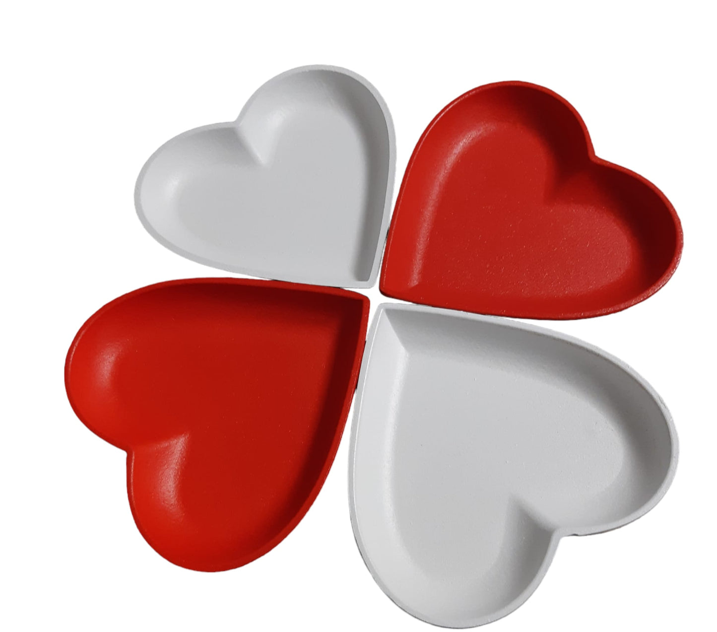 Vassoio in legno a forma di cuore bianco o rosso